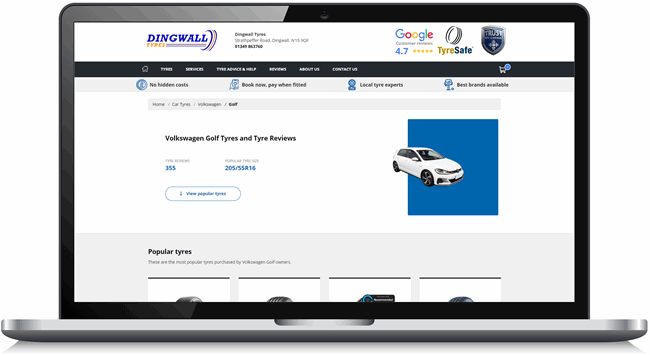 Tyre Reviews help drive traffic and inform customer choice Desktop Image